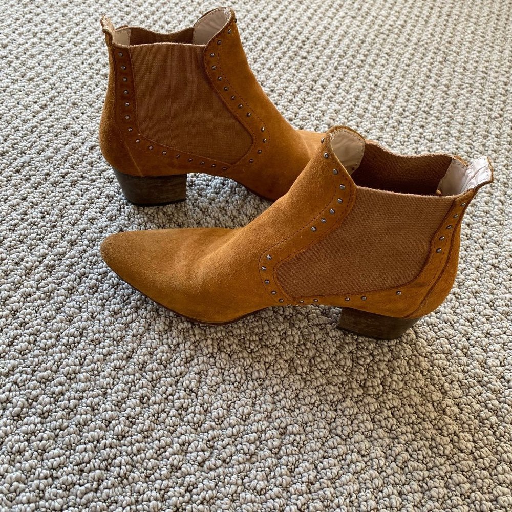 Tan Suede Chelsea Booties